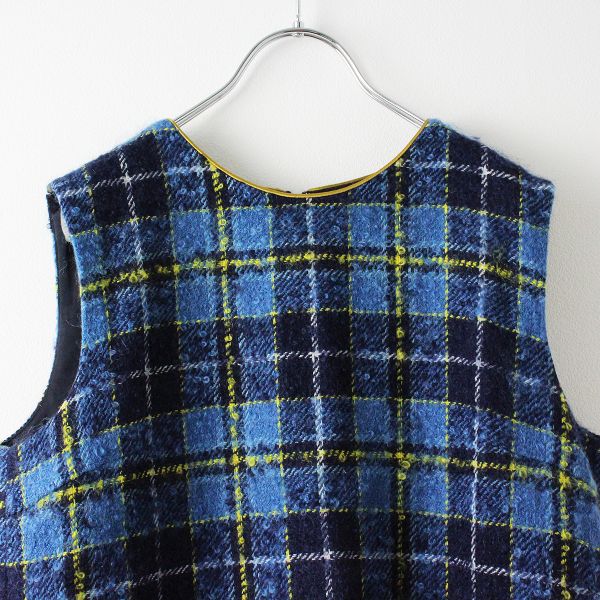 極美品 保管品 2021AW mina perhonen ミナペルホネン za3875 mina perhonen tartan ケープドレス  40/ブルー【2400013282406】 - メルカリ