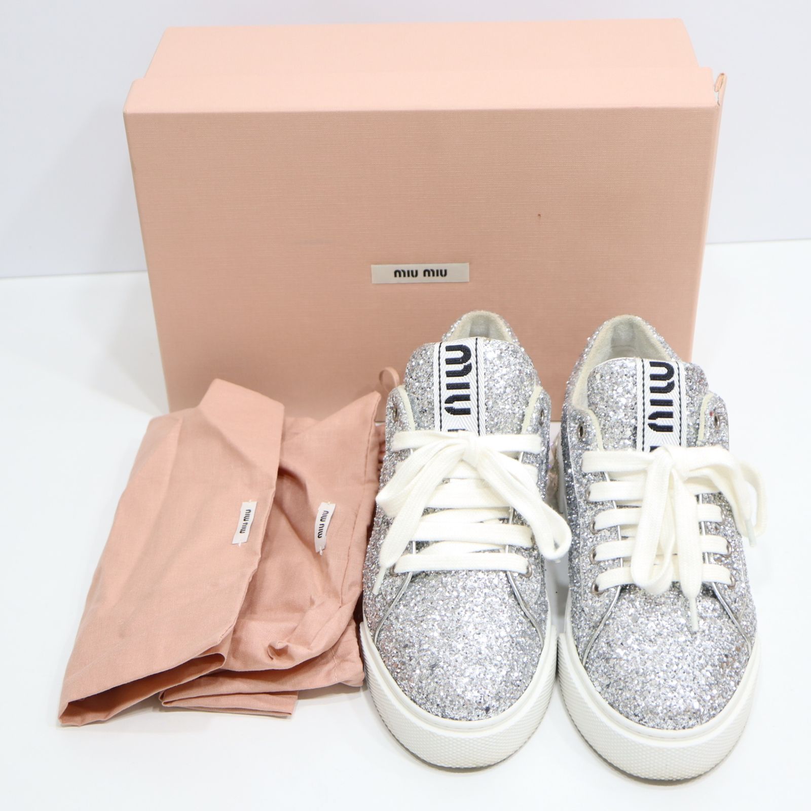 miu miu グリッタースニーカー