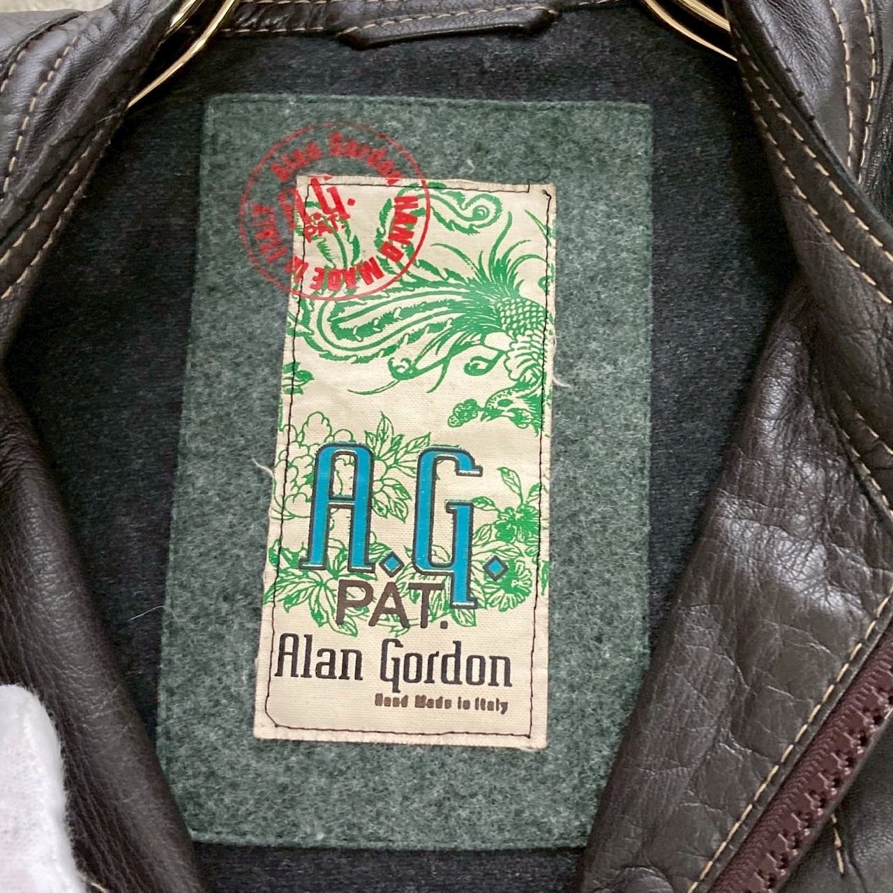 Alan Gordon レザージャケット ダークブラウン M 高級感 大人