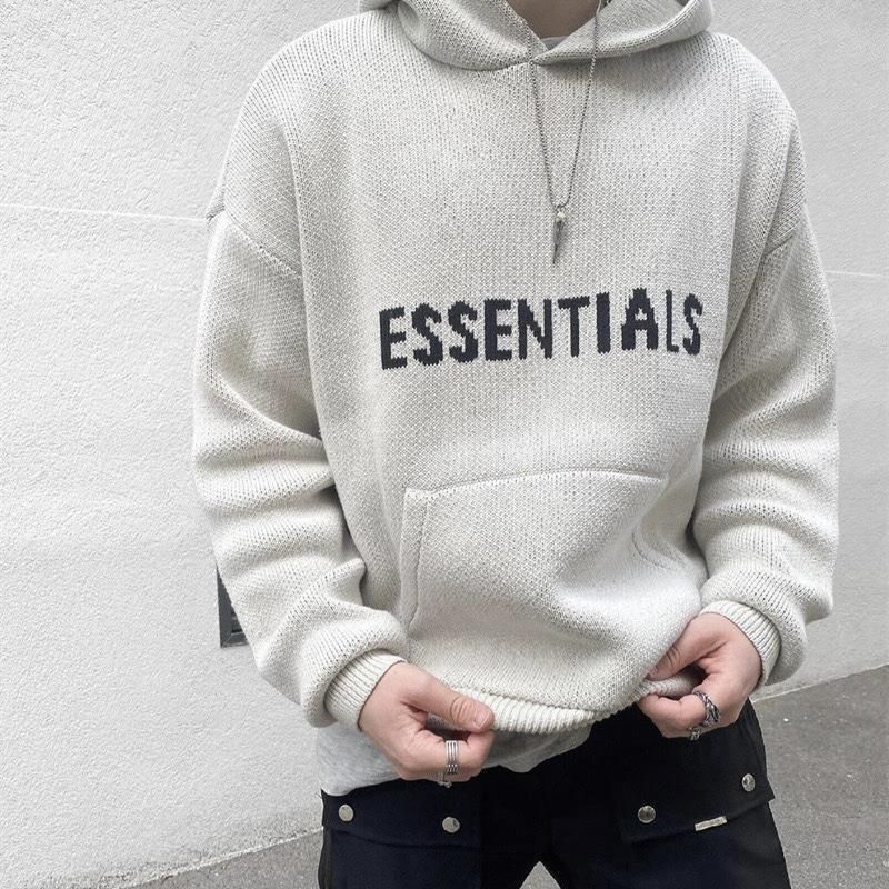 Fear of God Essentia1s Knit Pullover エッセンシャルズ パーカー ニット プルオーバー フーディー フード付き  メンズ レディース 男女兼用 カジュアル ライトグレー系 FOG Essentials - メルカリ