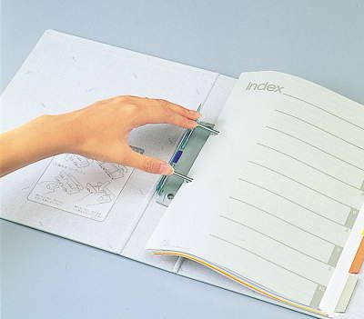 （まとめ買い）ライオン事務器 パイプ式ファイル両開き環境 A4タテ 300枚収容 30mmとじ No.733RK ライトグレー 112-63 【3冊セット】