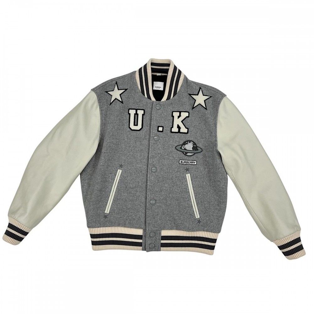 【完売品】【希少】Burberry ブルーレーベル　スタジャン　グレー　M　M 完売品】【希少】Burberry ブルーレーベルスタジャングレーMM