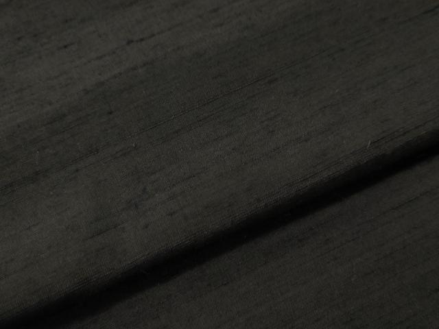 平和屋着物○男性 紬 アンサンブル 色無地 鉄黒色 キングサイズ 正絹