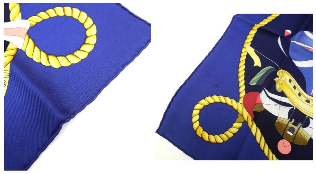 極美品 HERMES カレ90 LES FOLIES DU CIEL 大空の狂気 HERMES 大判カレ90スカーフ LES FOLIES DU CIEL（大空の狂気