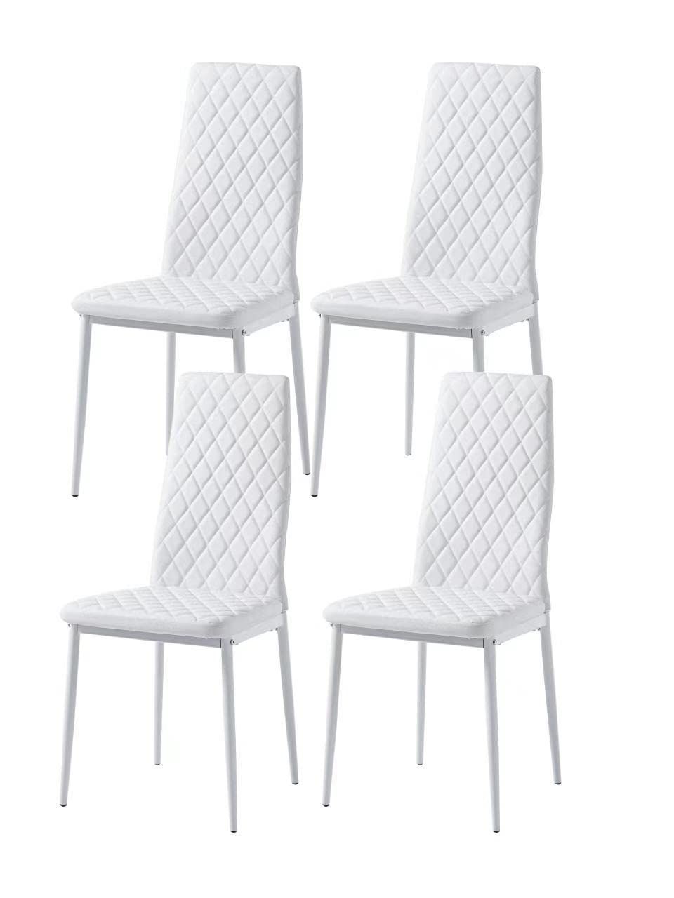 ホワイト4脚】ダイニングチェア 椅子 イス レザー 食卓椅子 レトロ