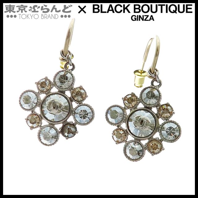 シャネル CHANEL ココマーク ストーン ピアス A12V シルバー