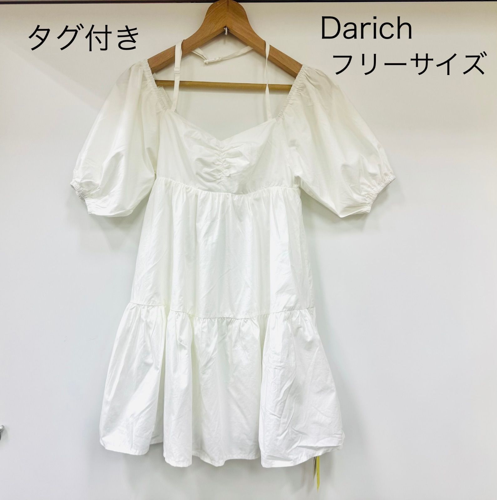 ワンピース darich 新品タグ付】 Darich ミニワンピース ホワイト 定価11,000円
