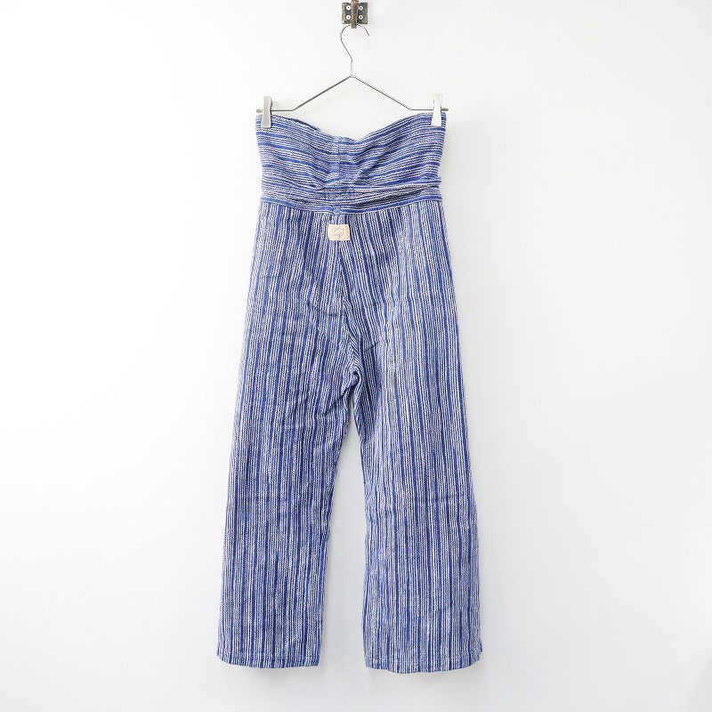 うさとの服 パンツ ブルー ストライプ 藍染め うさとの服 パンツ