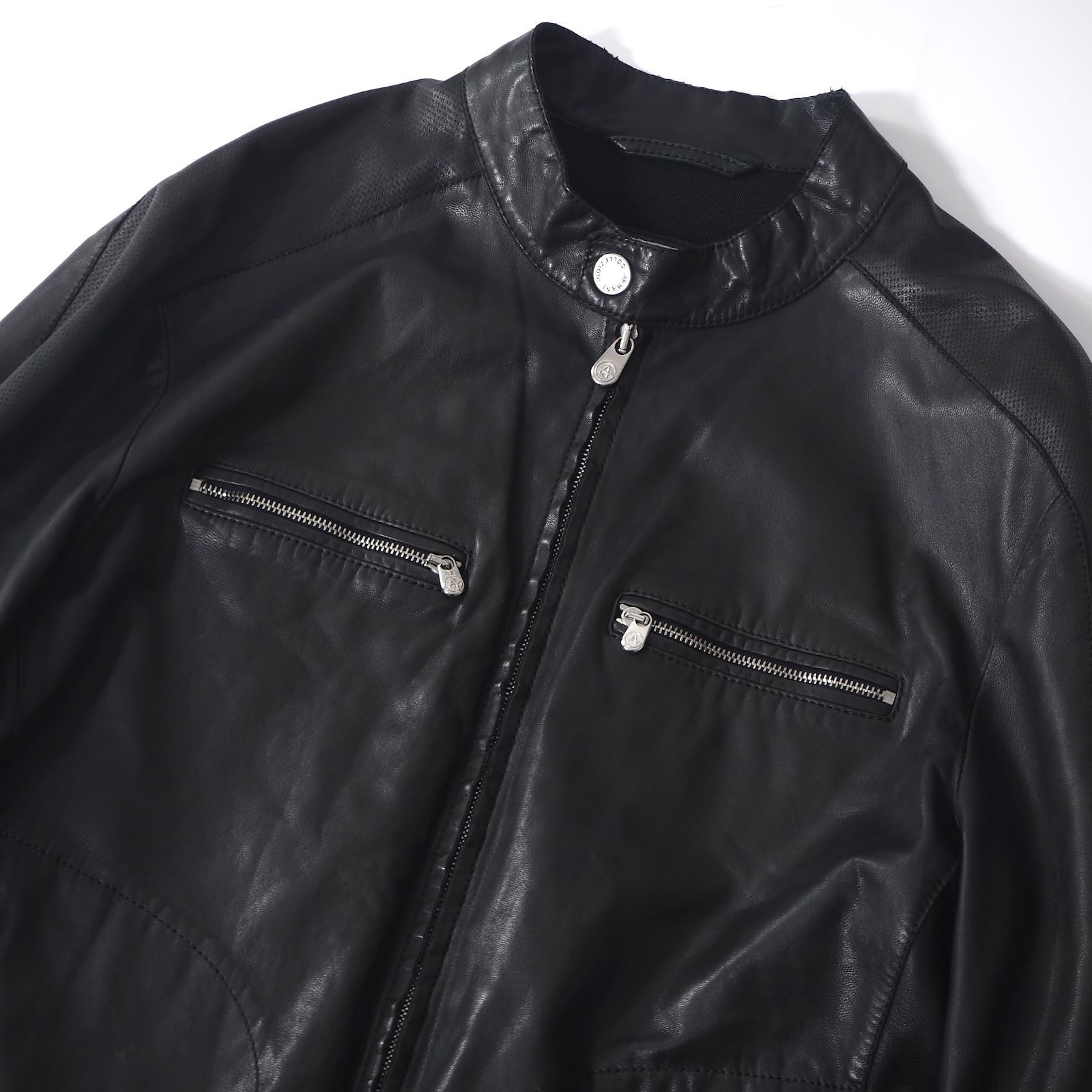 アルマーニコレツィオーニ　レザージャケット アルマーニコレツォーニの皮ジャケット 希少Lサイズ!! アルマーニ