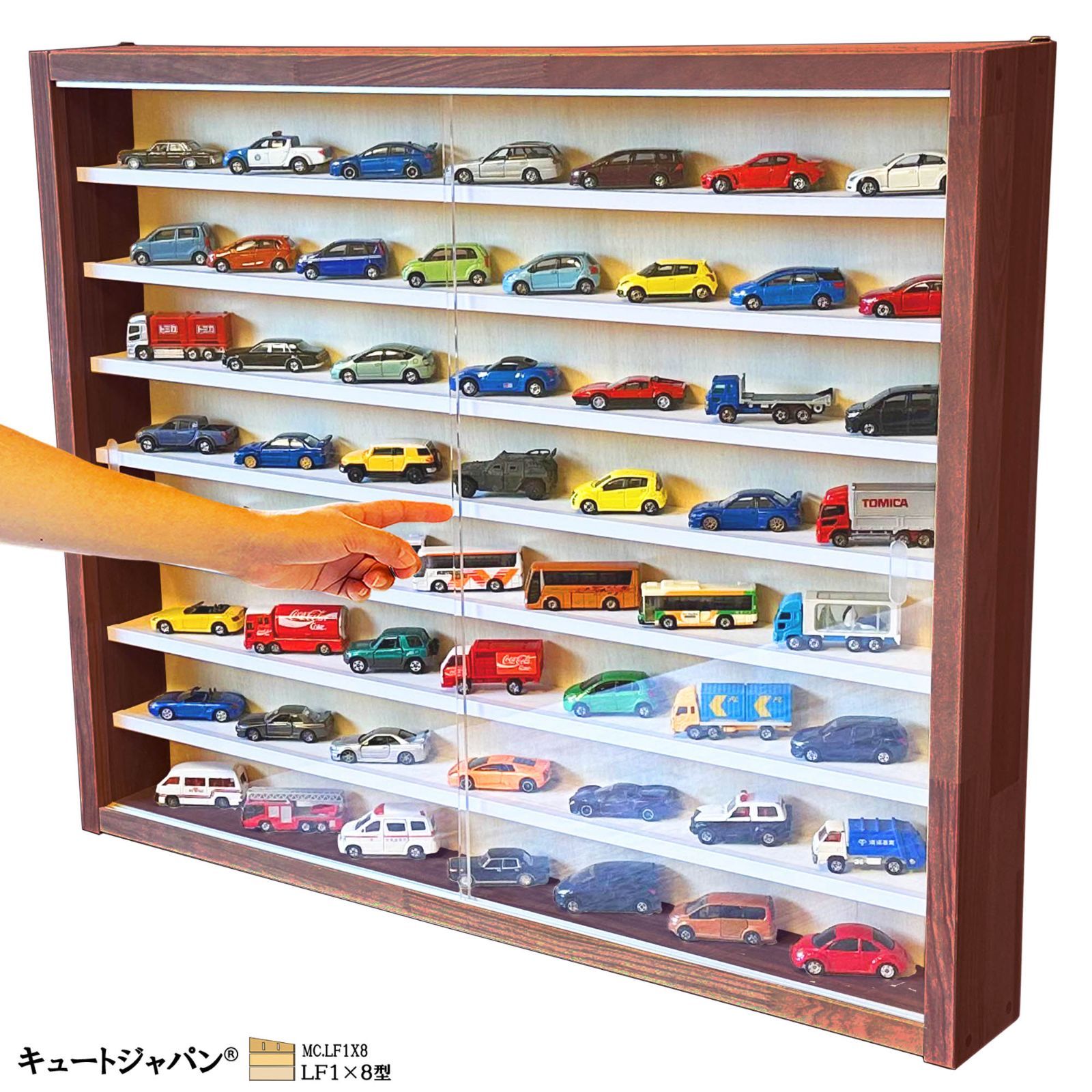 収納棚 １６０台 トミカケース ８０マス アクリル障子付 日本製 コレクション c7e297346e183df09ae61d6447be4c