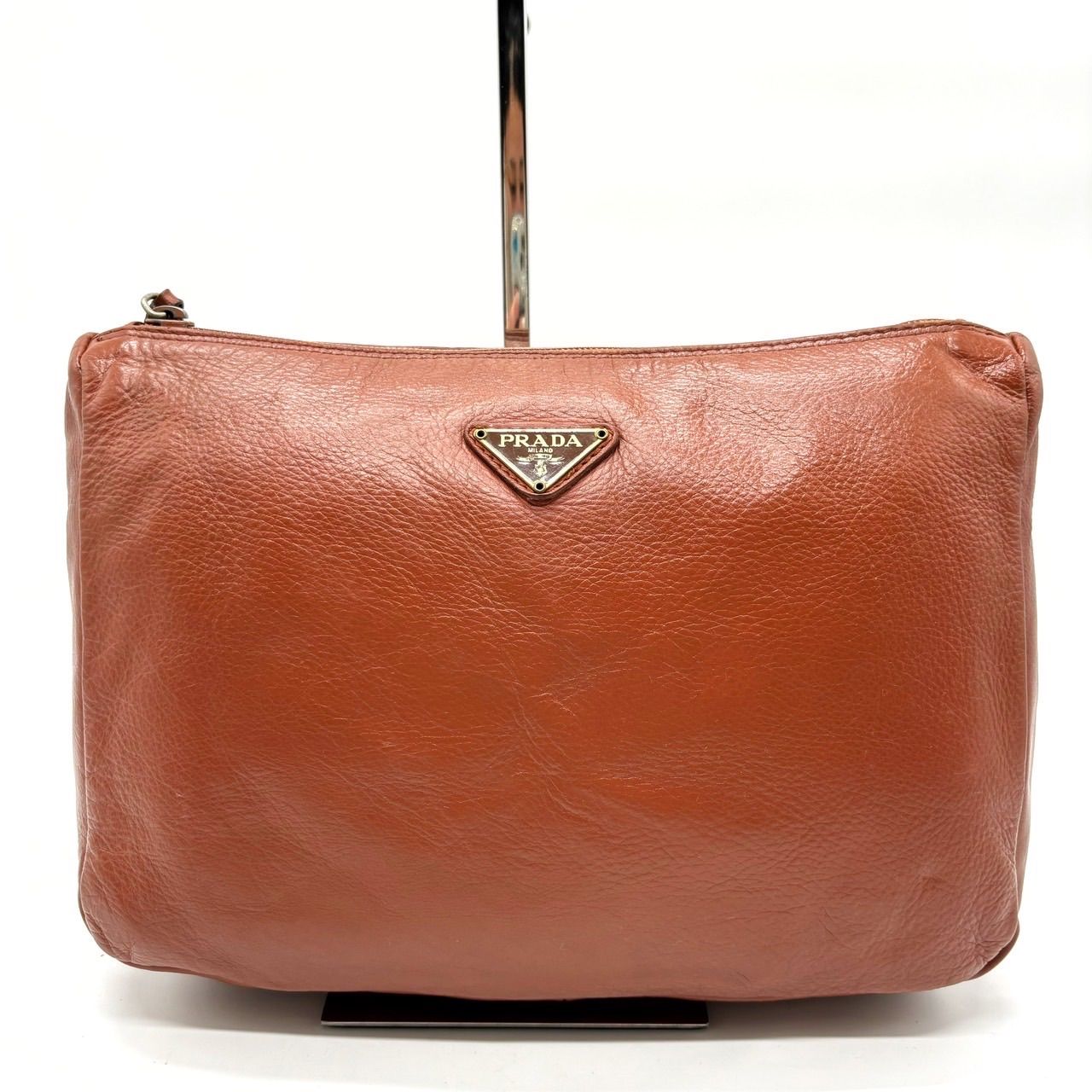 ✨良品✨ PRADA プラダ セカンドバッグ ハンドバッグ 小物入れ 三角 