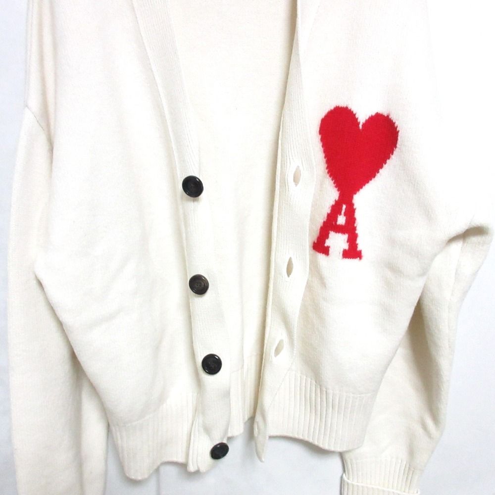 美品 AMI PARIS アミパリス ハートロゴインターシャ オーバーサイズ