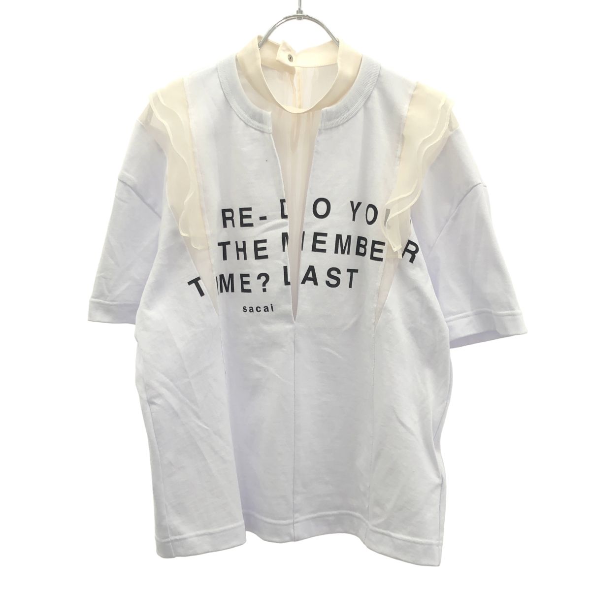 sacai サカイ 25SS Cotton Jersey x Chiffon T-Shirt コットン  