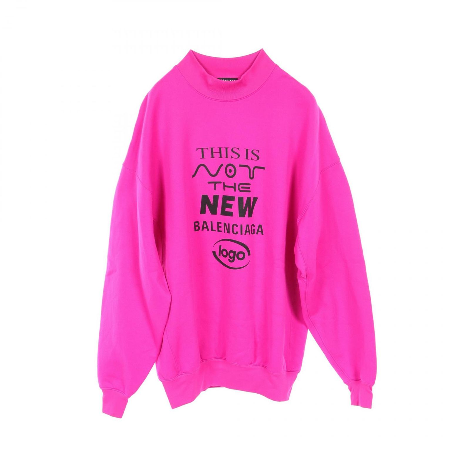 バレンシアガ BALENCIAGA スウェット THIS IS NOT 652981 コットン スエット NEWロゴプリントスウェットシャツピンクパープル ユニセックス Used A