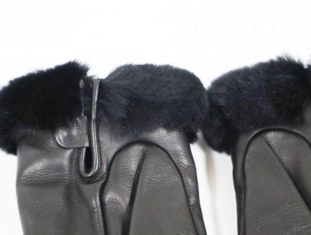 HERMES グローブ ケリー金具 カデナチャーム付 ミンクファー エルメス