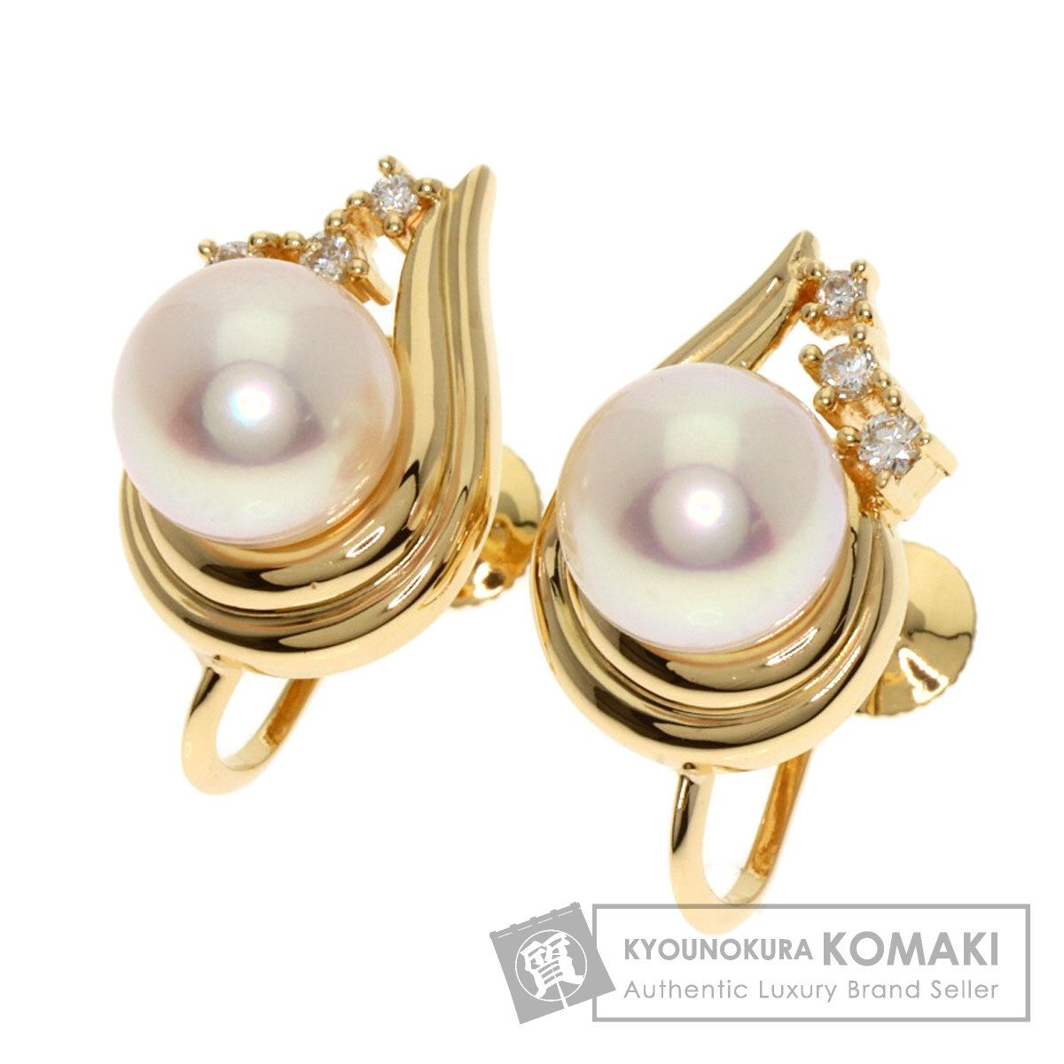 TASAKI タサキ パール 真珠 ダイヤモンド イヤリング K18YG レディース
