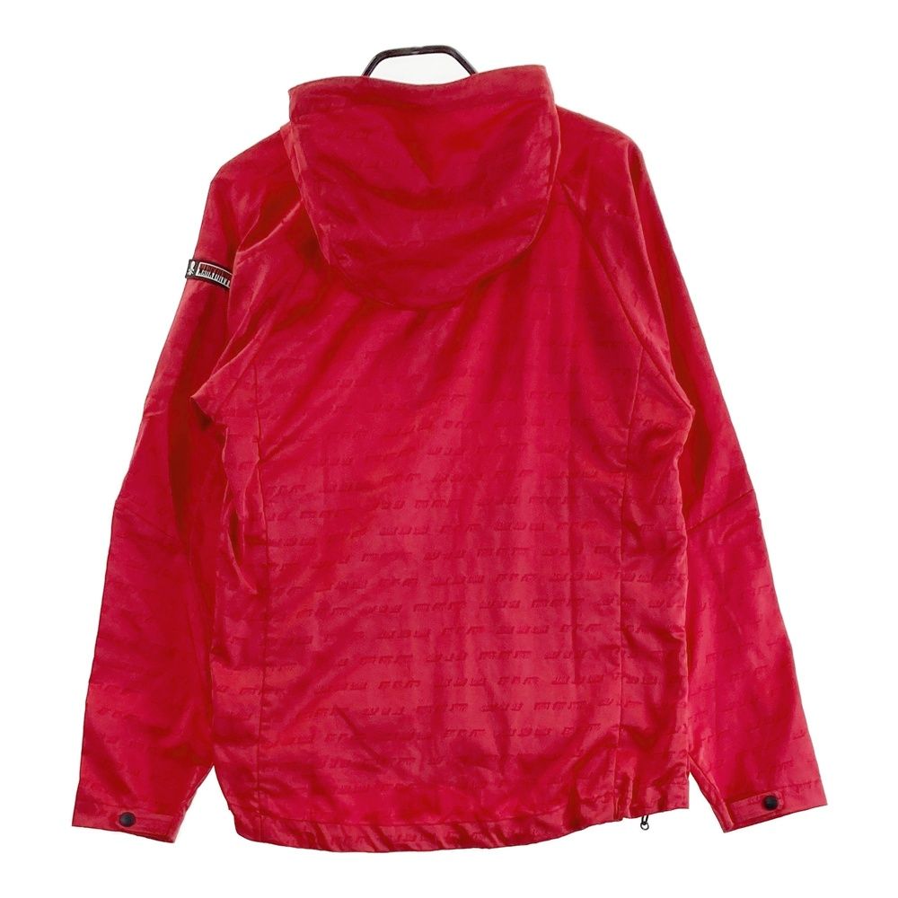 サイズ 48 MARK-LONA マークアンドロナ ジップパーカー ジャケット 英字総柄 レッド系 240101528327 ゴルフウェア メンズ ストスト