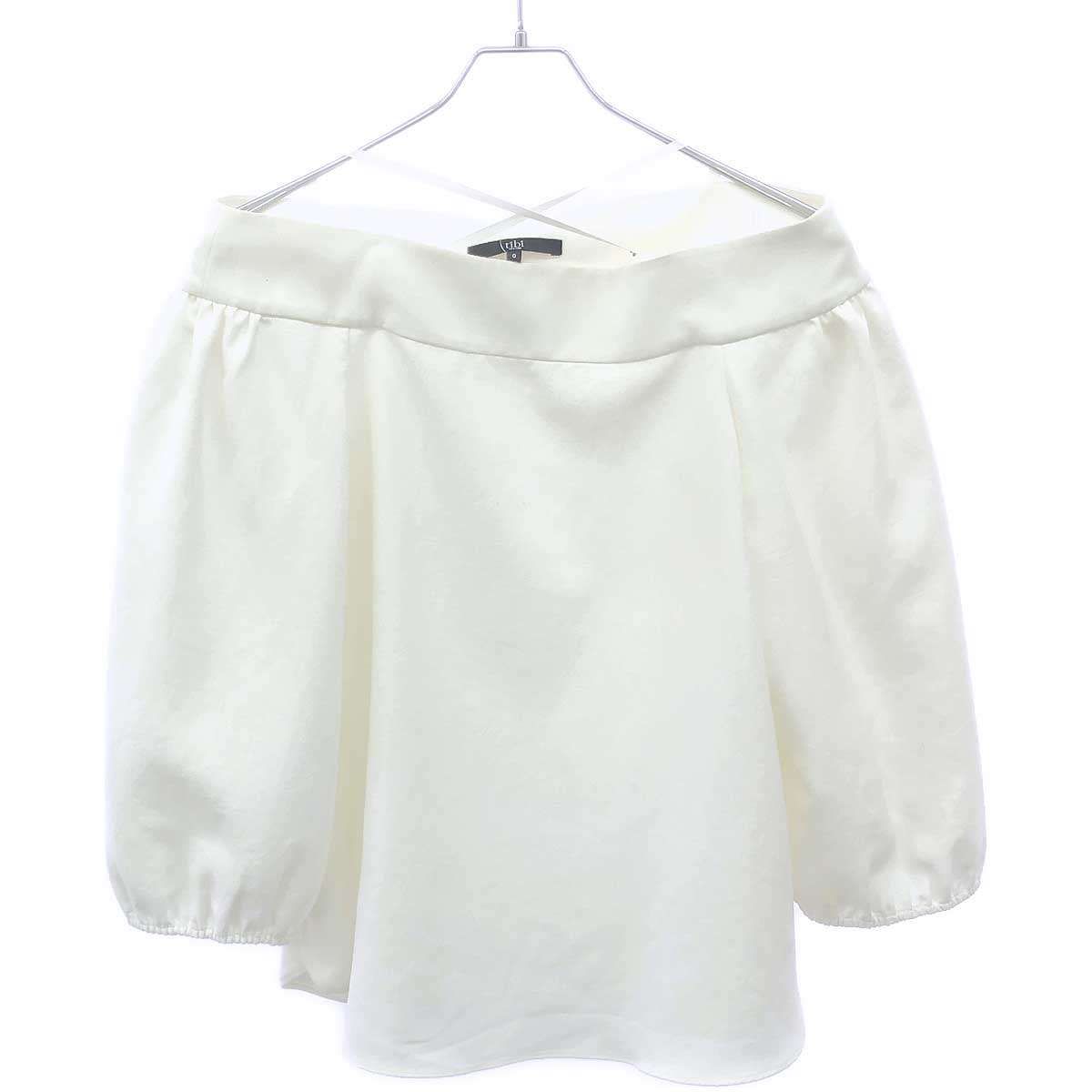 Tibi ティビ オフショルダーブラウス 430-6110653 ホワイト 0 - メルカリ