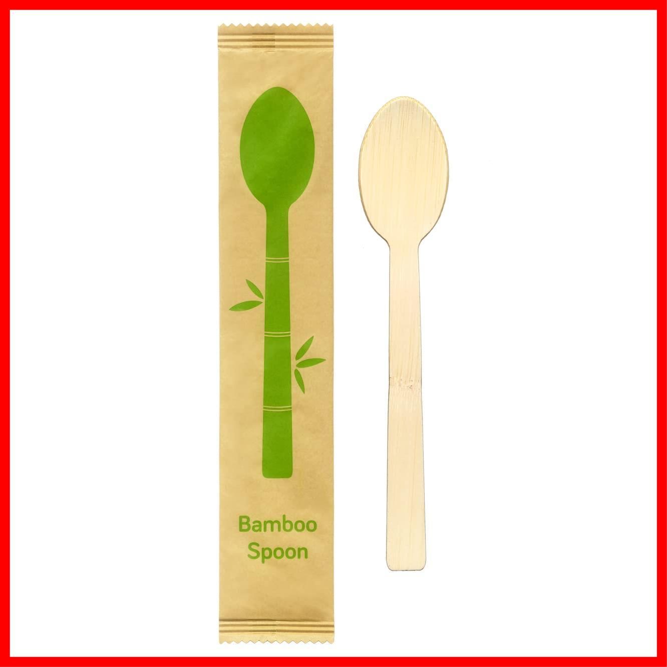 数量 BS 001 100本 竹スプーン おもてなし アウトドア カフェ エコ 使い捨て 個包装 竹製 紙包装 17 cm クラフト完封 スプーン FSC 九州紙工