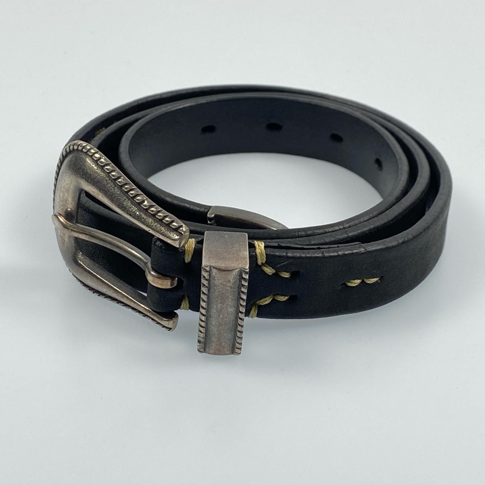 Vintage Works 黒ベルト 真鍮バックル7ホール35/89 VINTAGE WORKS ブラック ベルト 35/89ヴィンテージワークス Vintage