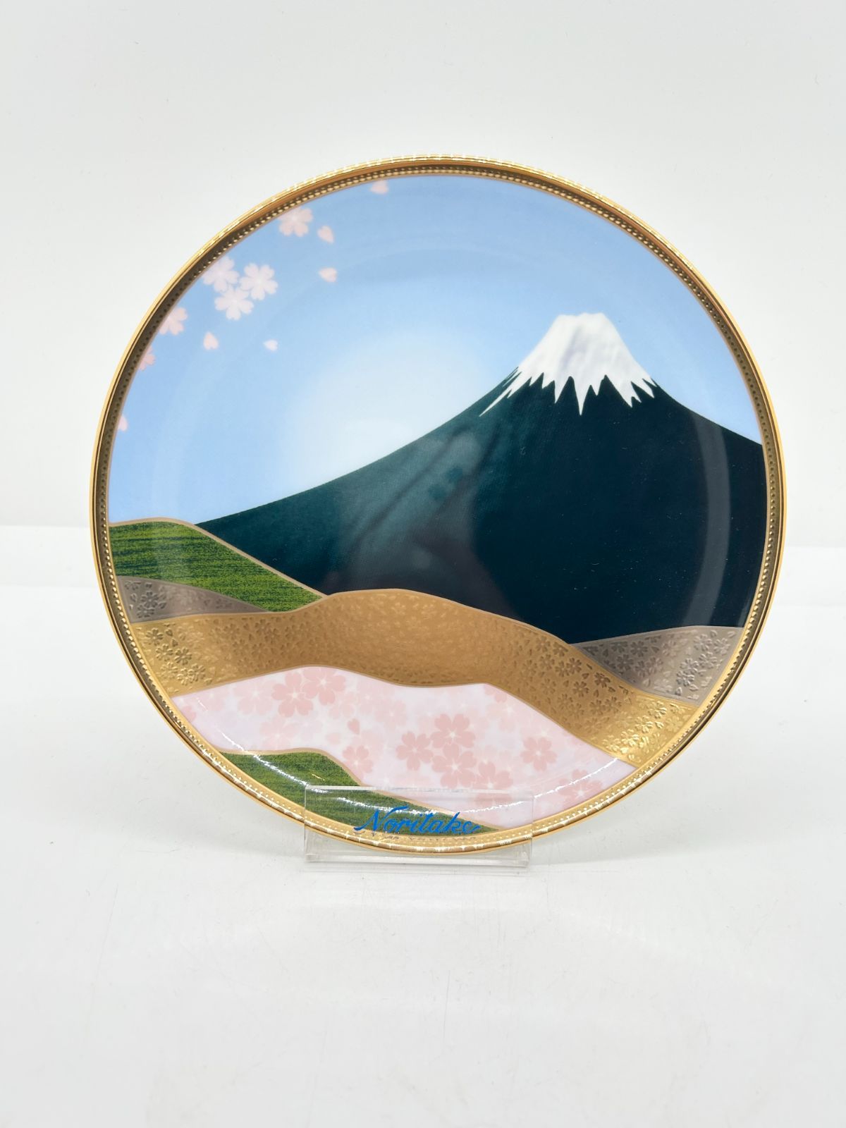 ノリタケ 富士山 18cm額皿 爛漫 桜 富士 景色 インテリア