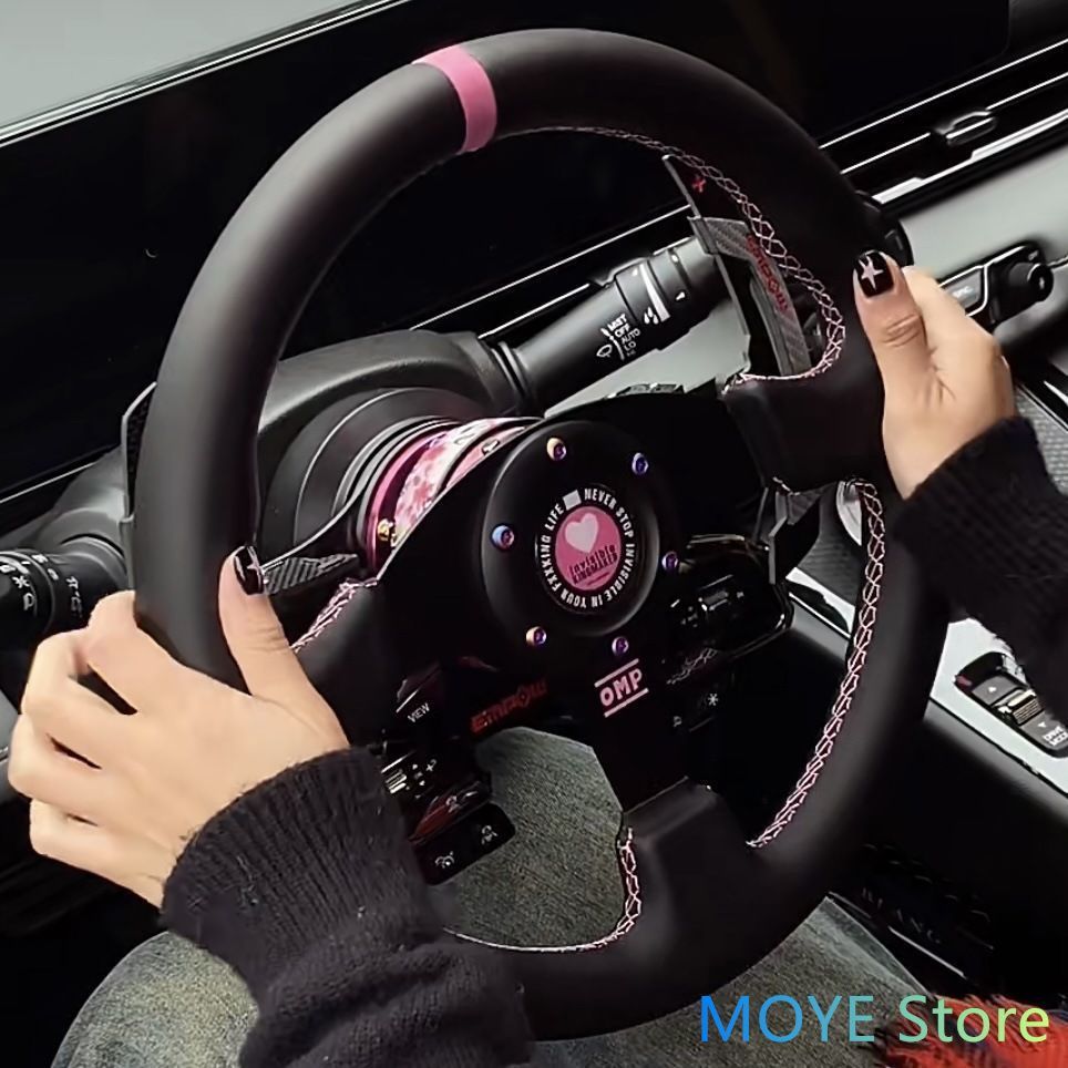 OMP ステアリング ハンドル本体 ピンク フラットデザイン 13インチ 325MM レース race カスタム ゴーカート 車 ゲーム