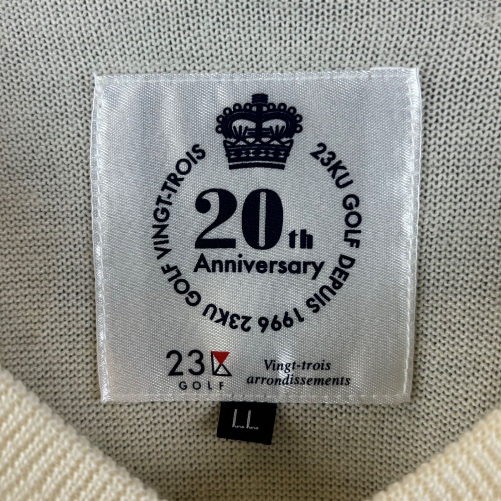 美品 23区 GOLF 20th Anniversary 20周年記念 Vネック ニット