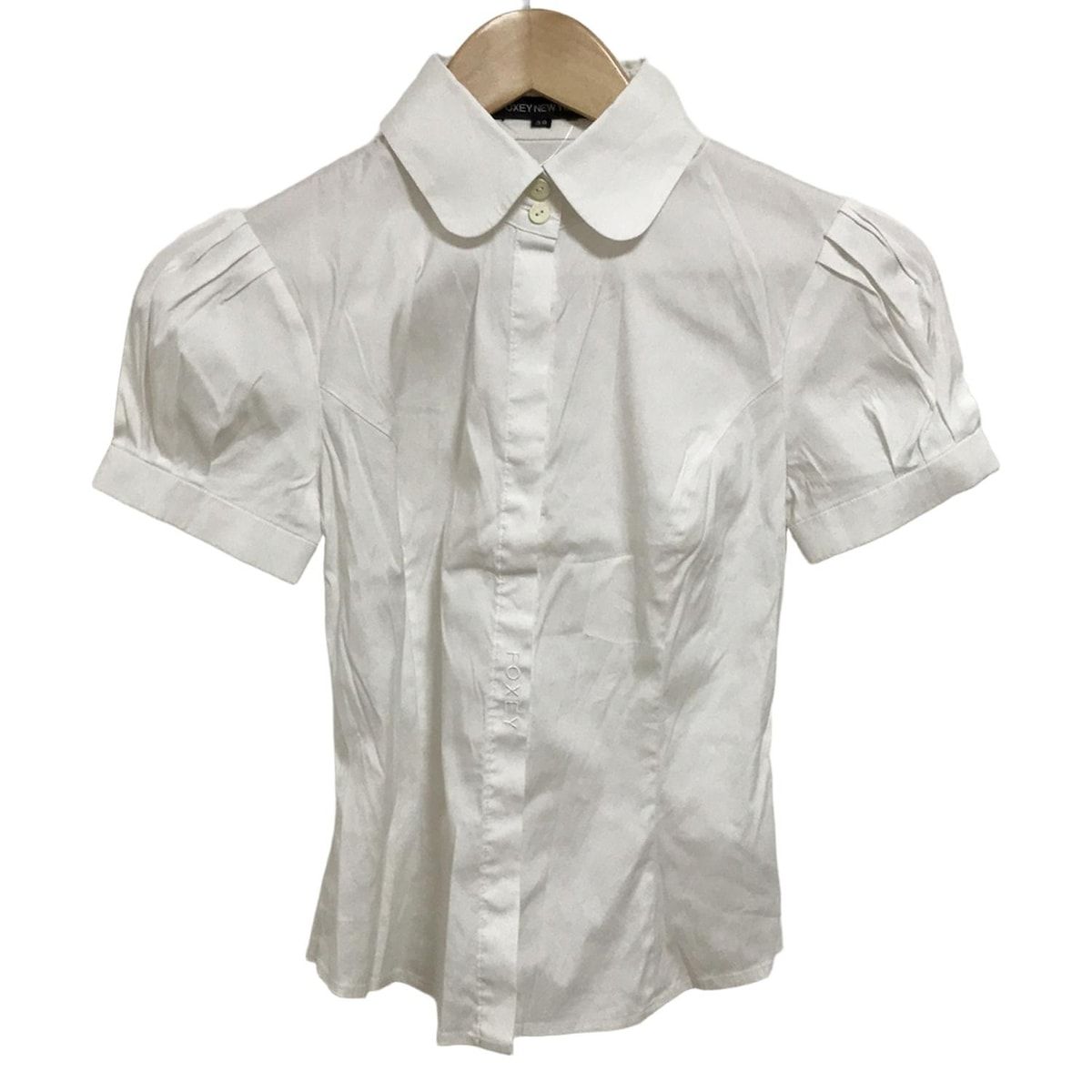 FOXEY NEW YORK フォクシーニューヨーク 半袖シャツブラウス サイズ38 M レディース - 20130 白