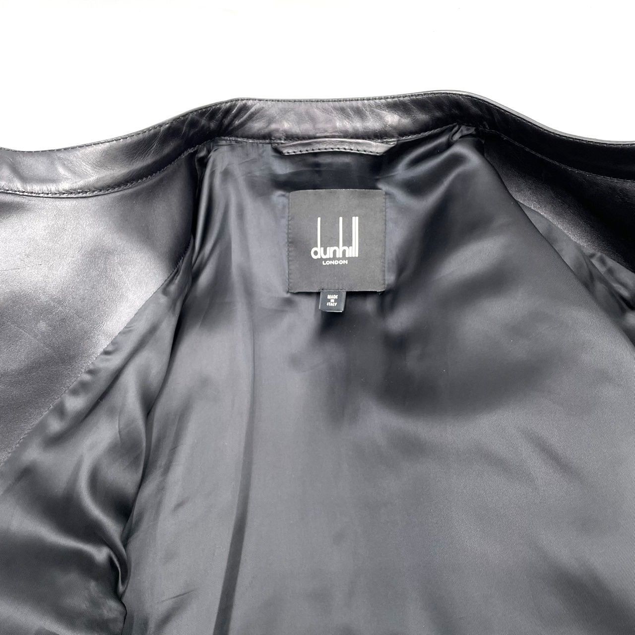 K505】Dunhill（ダンヒル）/ライダースジャケット/レザー/黒/サイズ:XL