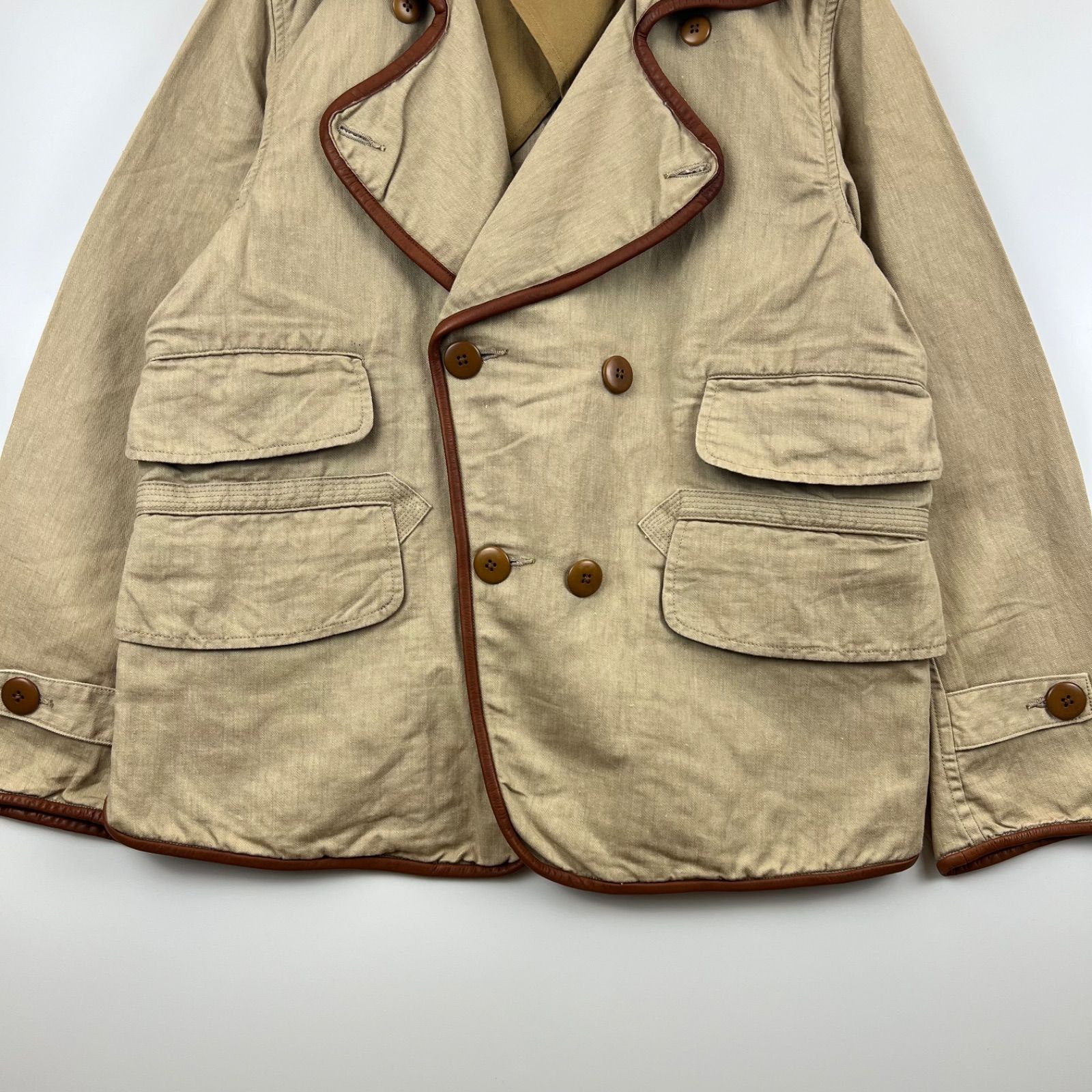 春新作の chino hemp cotton KAPITAL cloth kountry S beige 1 coat Pea ジャケット・アウター