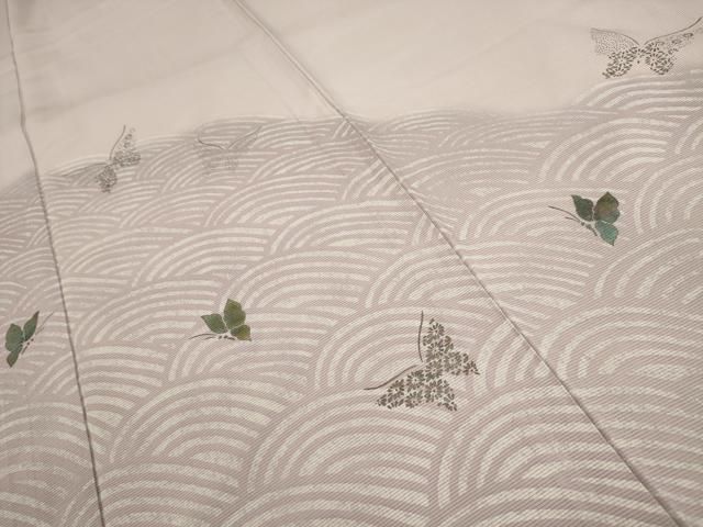 平和屋着物＊夏物 訪問着 絽 立波舞蝶文 洗える着物 AABA5716sx