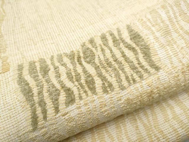 平和屋着物●全通柄袋帯　よろけ縞　正絹　逸品　DABA0809cm 平和屋着物○六通柄袋帯 輪奈紬 よろけ縞 金糸 正絹 逸品 CAAX1387hy