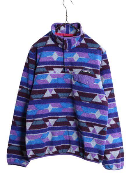 patagonia - 14年製 パタゴニア ライトウェイト 総柄 シンチラ スナップT レディース M / 古着 PATAGONIA フリース アウトドア プルオーバー ジャケット お得なクーポン配布中!】 14年製 パタゴニア 総柄 ライトウェイト
