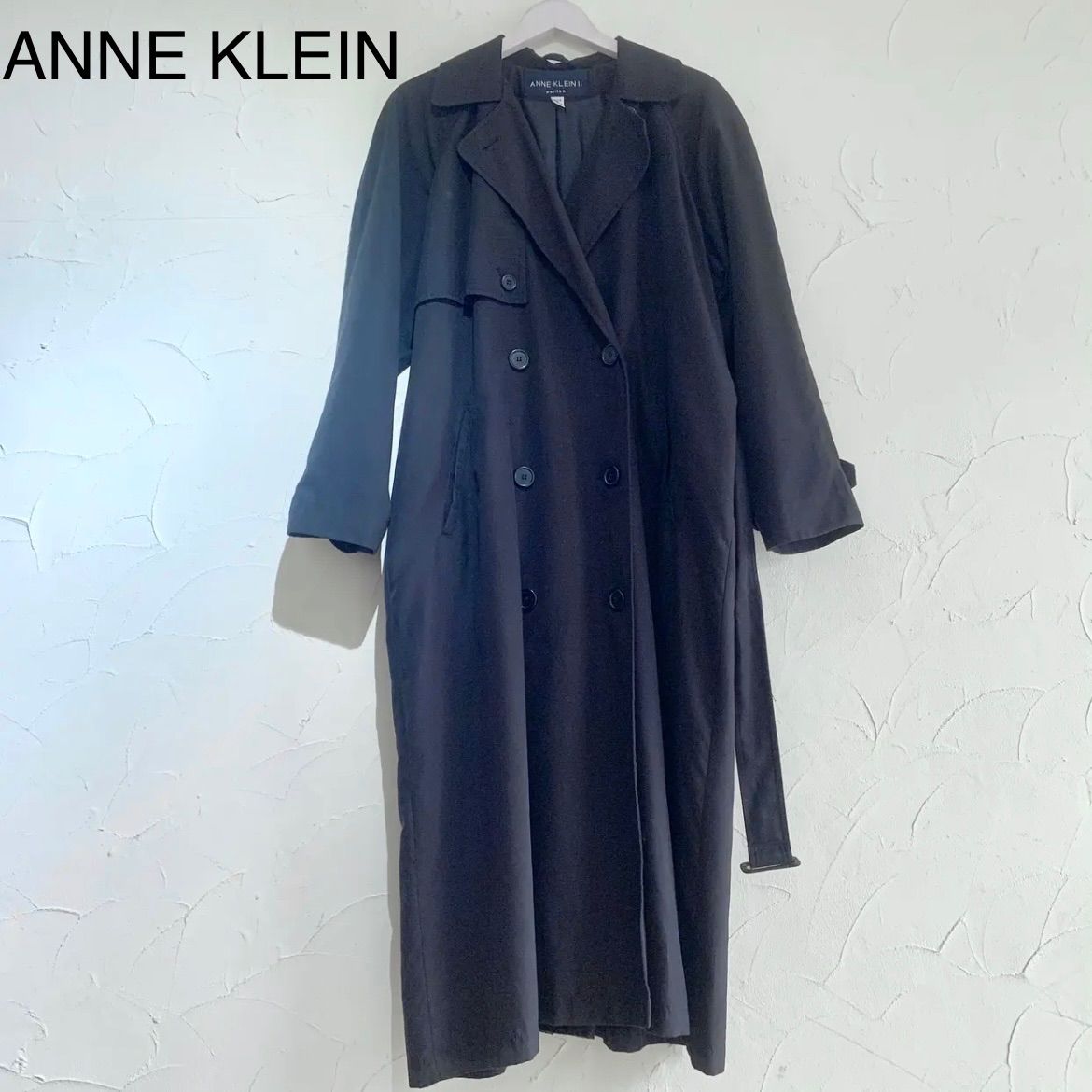 ANNE KLEIN 黒 トレンチコート vintage - メルカリ