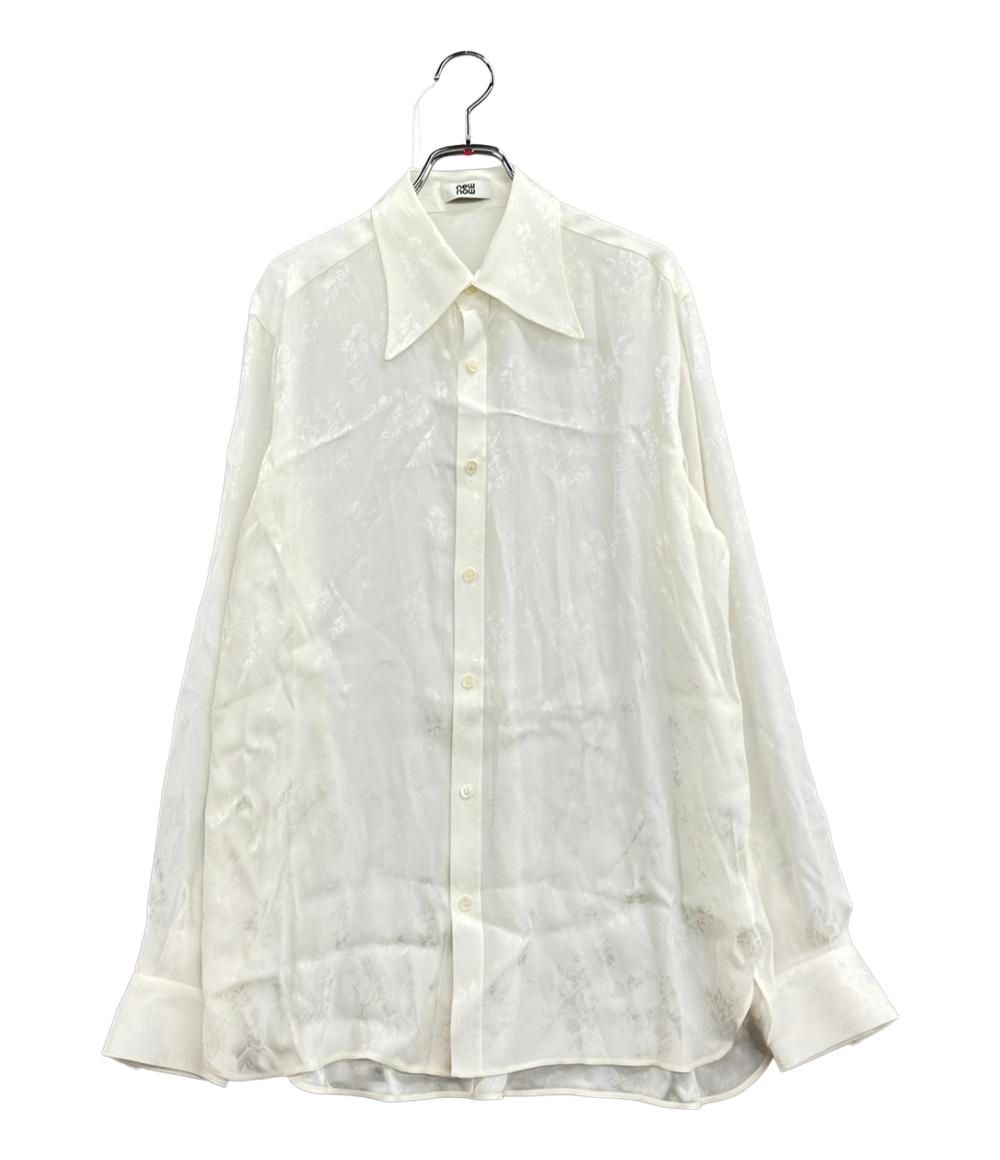 美品 ニューナウ 長袖シャツ 花柄ブラウス レディース SIZE L new now  