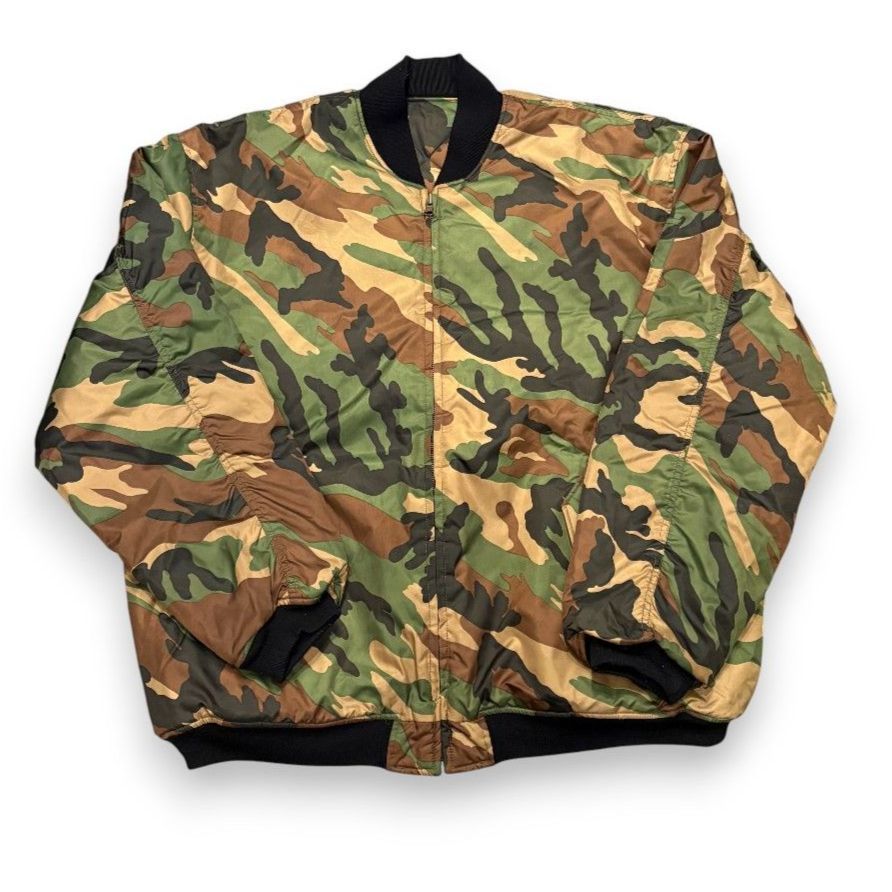 90s 00s リバーシブル MA-1 カモフラ 迷彩 オーバーサイズ キルティングジャケット B-boy スケーター ストリートファッション