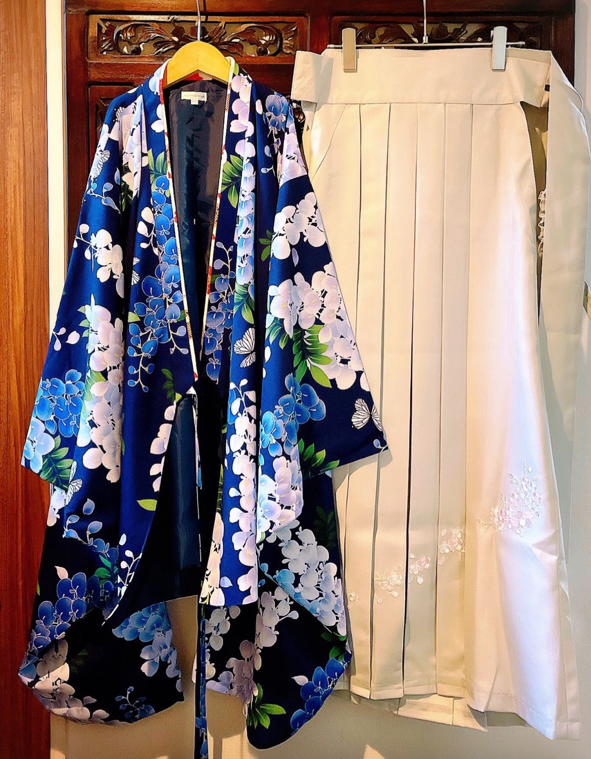 キャサリンコテージ 160 藤 紫 花柄 着物 刺繍 袴セット 卒業式 成人式 謝恩会 和装