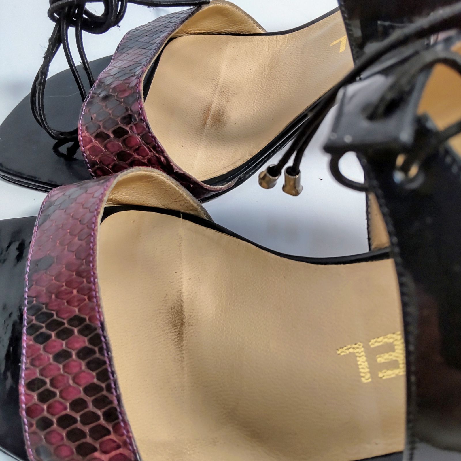USED中古品】 CHANEL シャネル ヒール パンプス 靴 紐ストラップ 