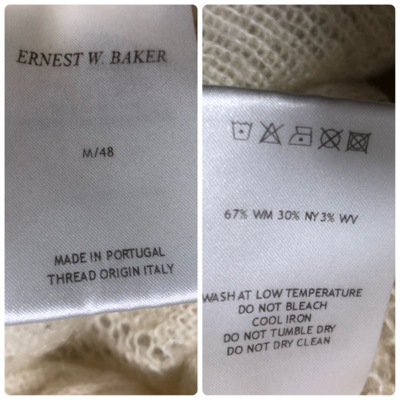 ERNEST W. BAKER Mohair Cardigan モヘアカーディガン モヘヤ ウール