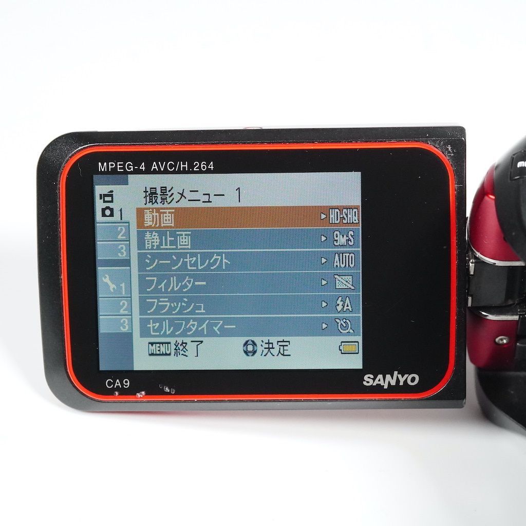 SANYO サンヨー Xacti DMX-CA9 レッド ビデオカメラ 動作OK 1週間保証 /9730