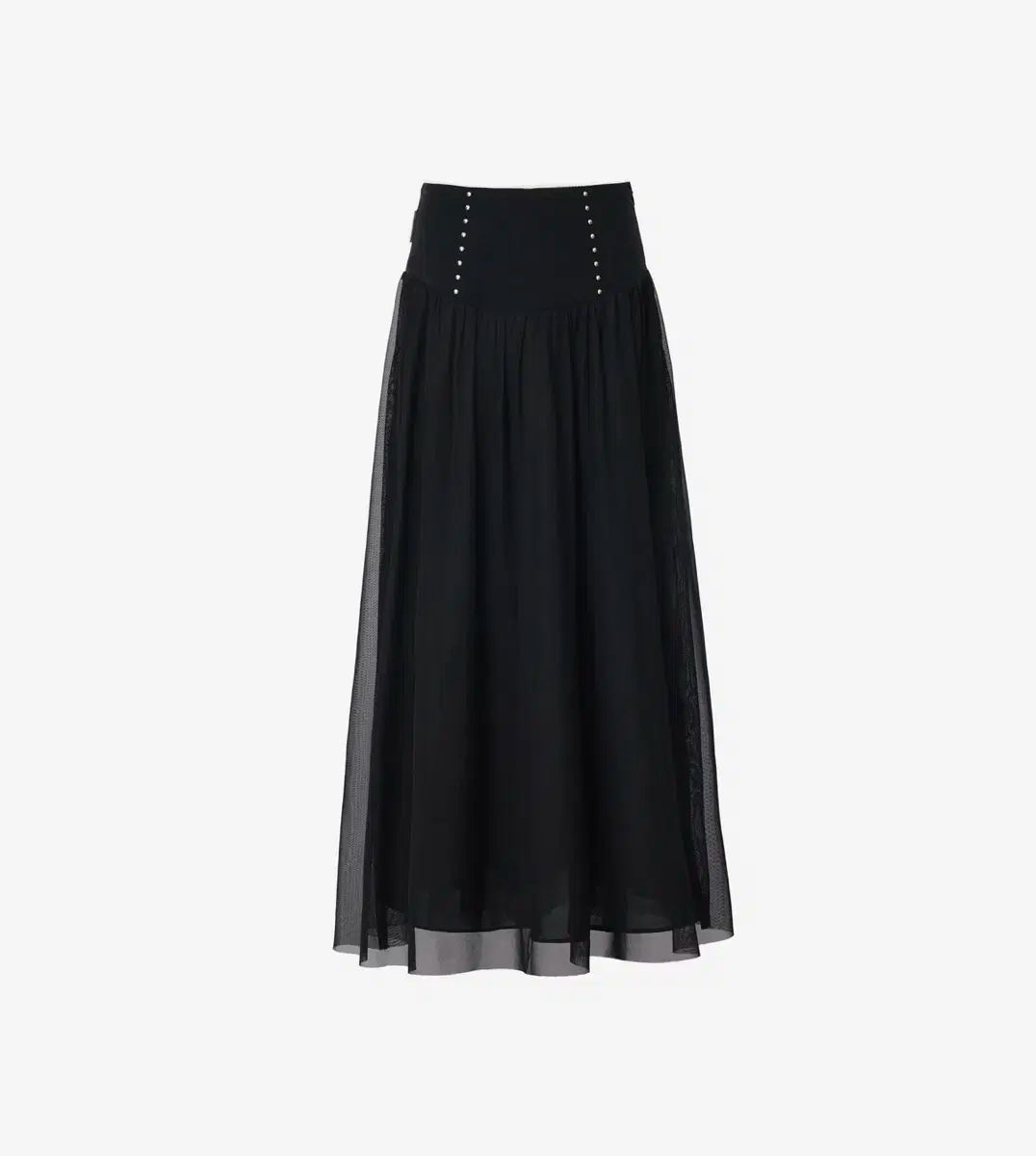Newalrin Jenny cubic chiffon long skirt 黒 s