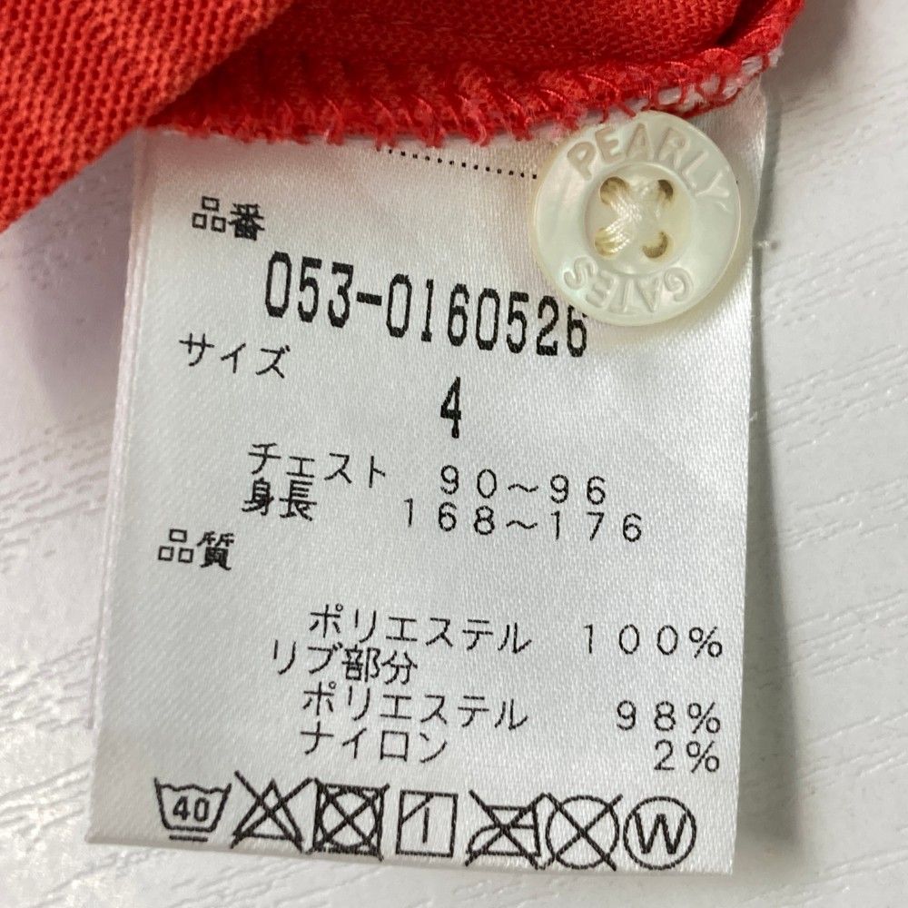 サイズ：4 PEARLY GATES パーリーゲイツ 半袖ポロシャツ