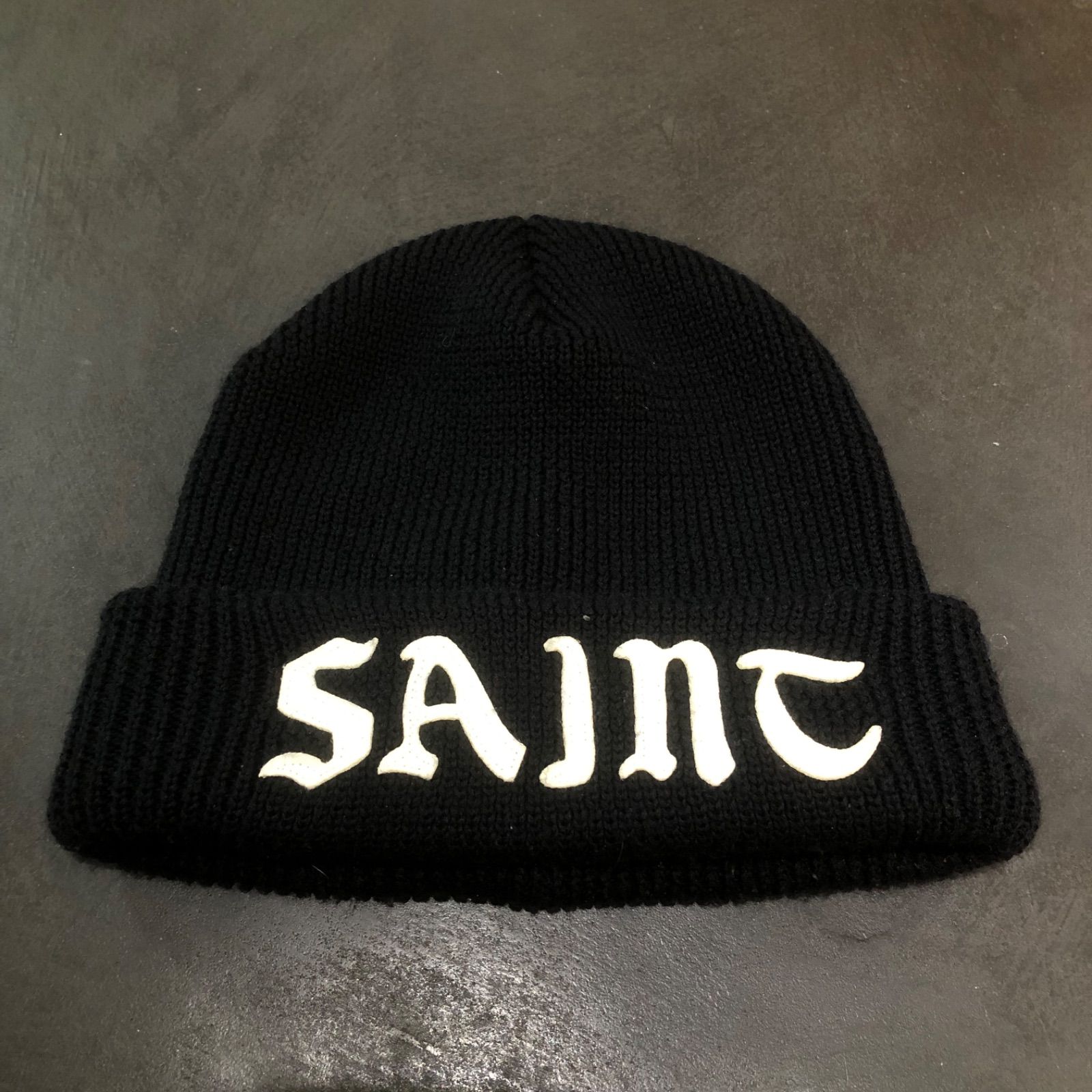 セントマイケル ニット キャップ ブラック ビーニー（Saint