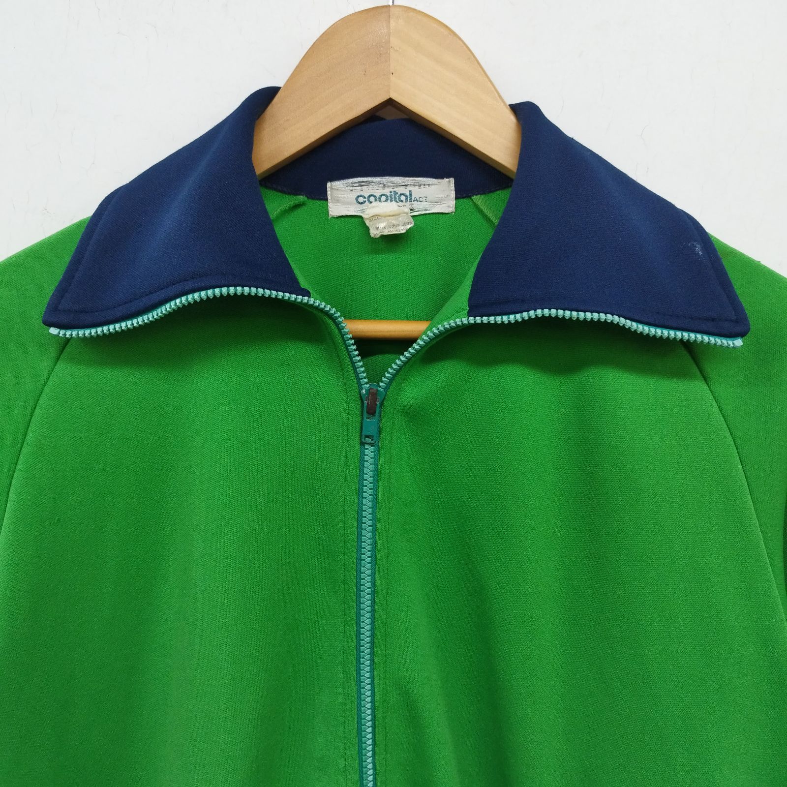 80s vintage ハイネック　トラックジャケット　ジャージ　片ポケ 80s adidasアディダス トレフォイル ロゴ ハイネック トラック