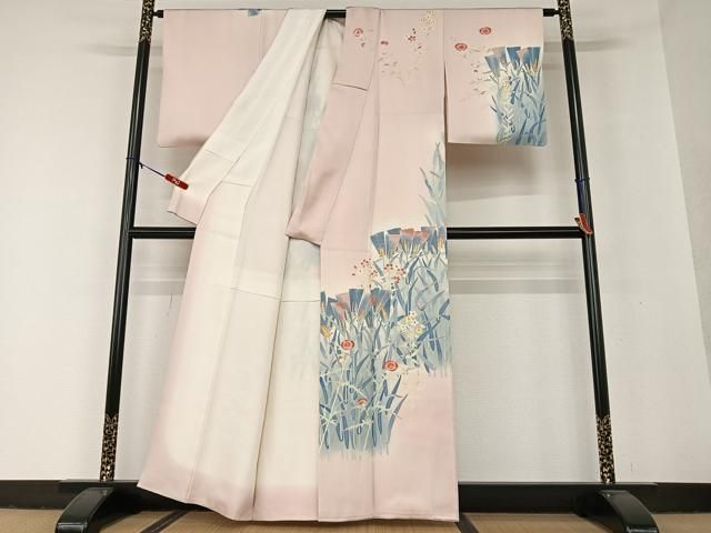 平和屋着物○本加賀友禅作家 押田正義 訪問着 草花文 暈し染め 正絹