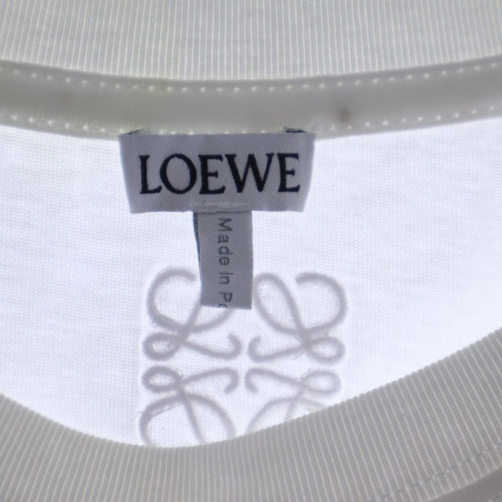 LOEWE アナグラム ロゴ 刺繍 センタープレス トラウザーパンツ ホワイト LOEWE (ロエベ) 21SS L.A. Series T-Shirt アナグラム ロゴ刺繍
