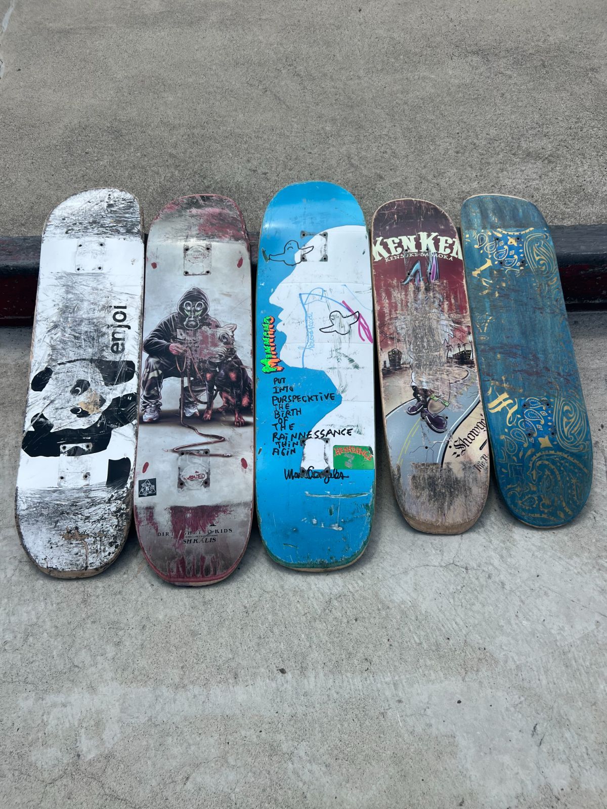 ムラサキパーク公式】スケートボード廃デッキ 5枚SET