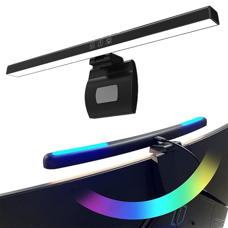 Makilight モニターライト 平面スクリーンバー LEDデスクライト USBライト 40cm RGBバックライト付き 非対称配光 モニター掛け式ライト タッチセンサー調色調光 スクリーンライト PC作業 読書 仕事