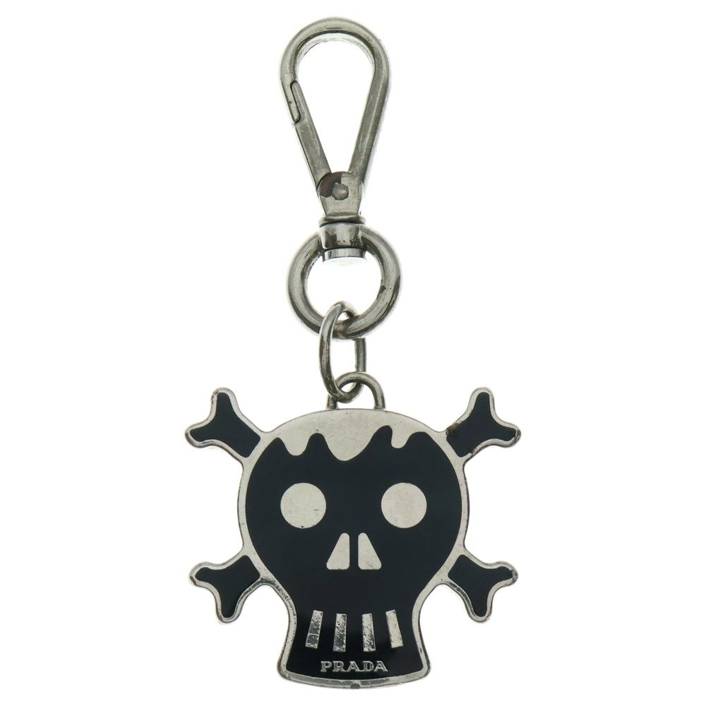 PRADA プラダ スカルモチーフ キーリング シルバー ブラック