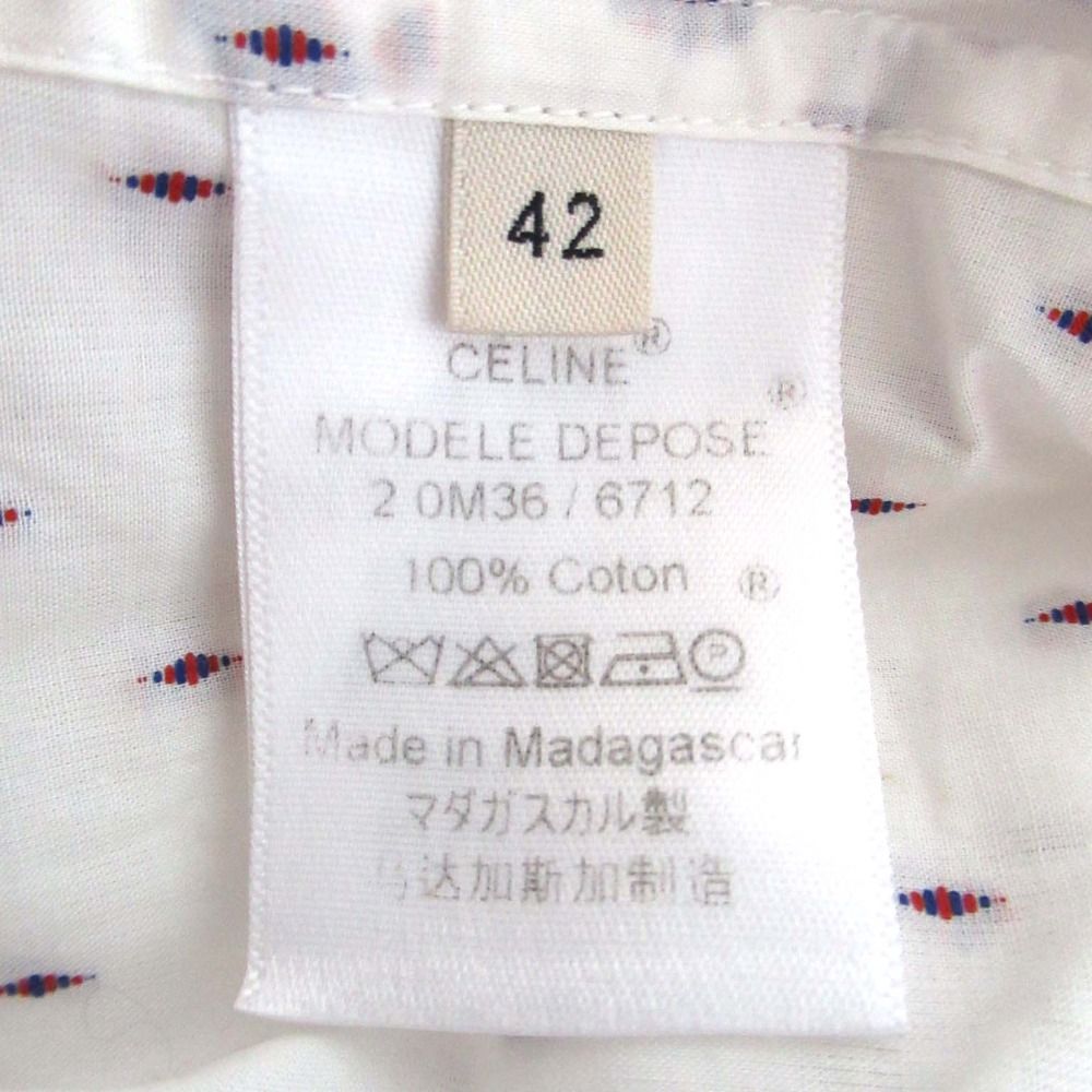美品 CELINE セリーヌ フィービー期 ドット柄刺繍 ノーカラー